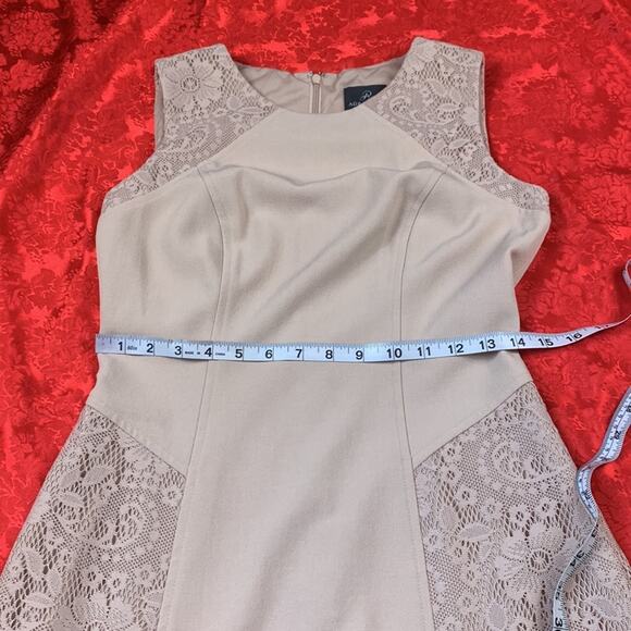 Adrianna Papell sleeveless lace panel a line dress, 4 - Picture 7 of 10